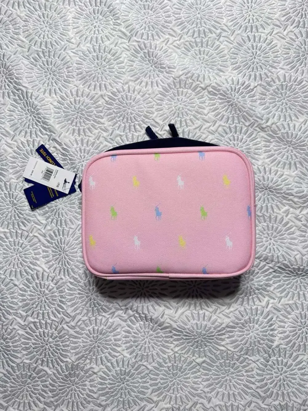 Polo Ralph Lauren Multi Pony Insulated Canvas Lunch Tote Pink